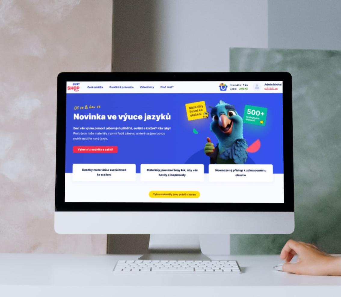 JustShop – platforma na prodej kurzů a e-booků bez skladu